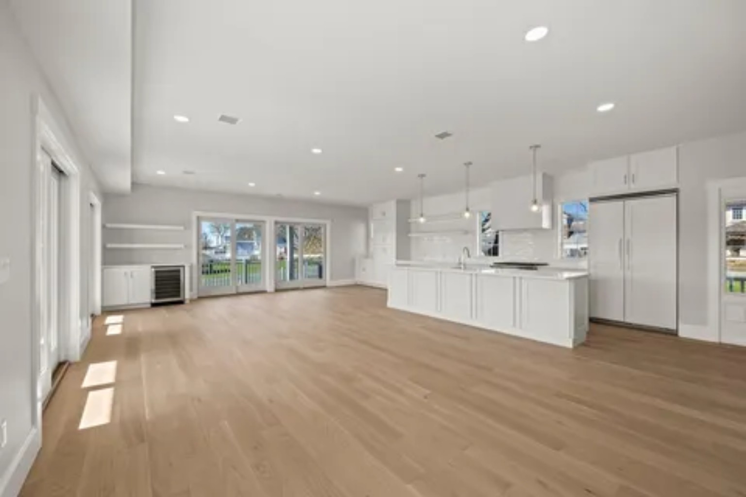 Finished kitchen and living space