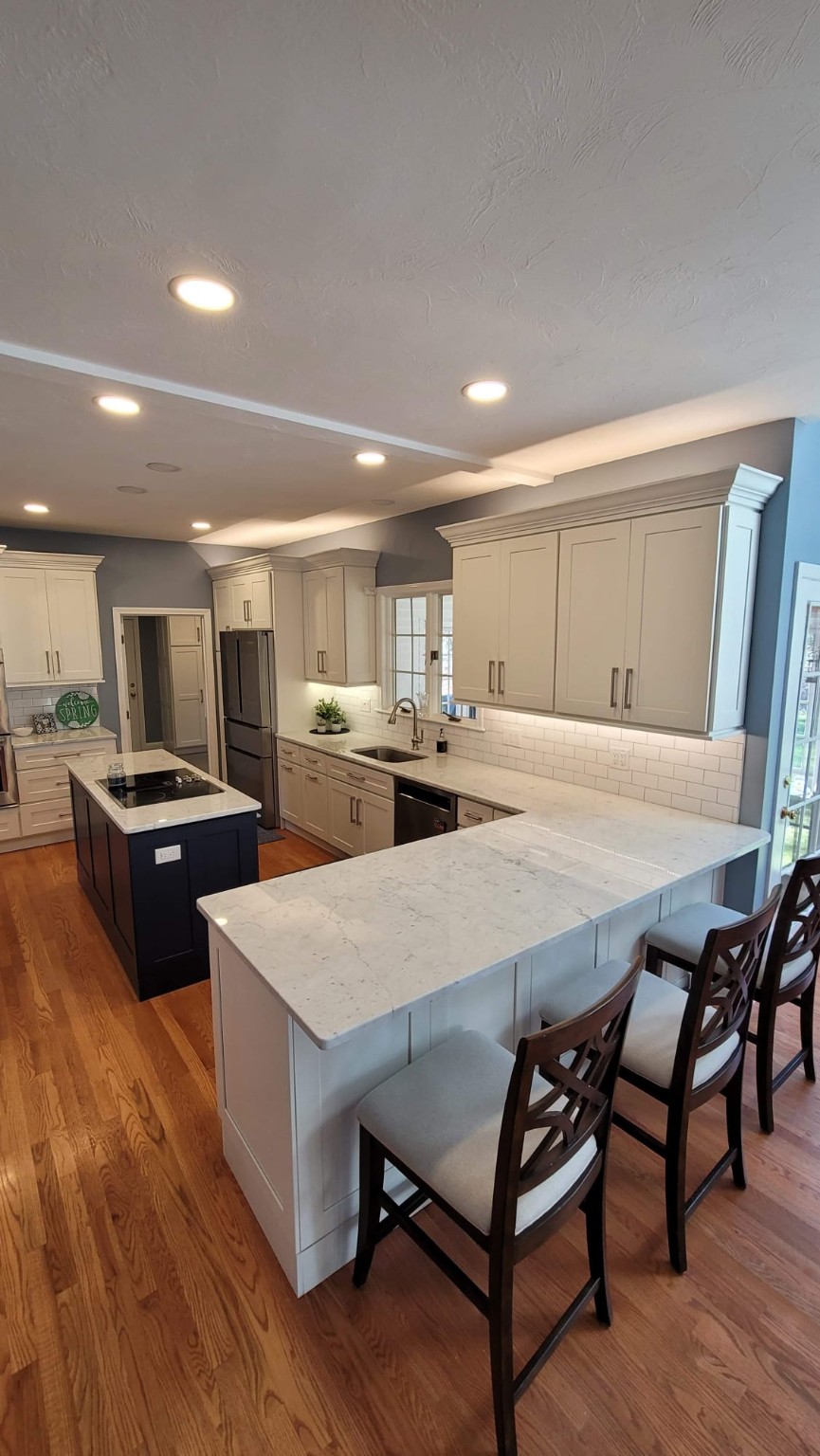 Finished kitchen peninsula